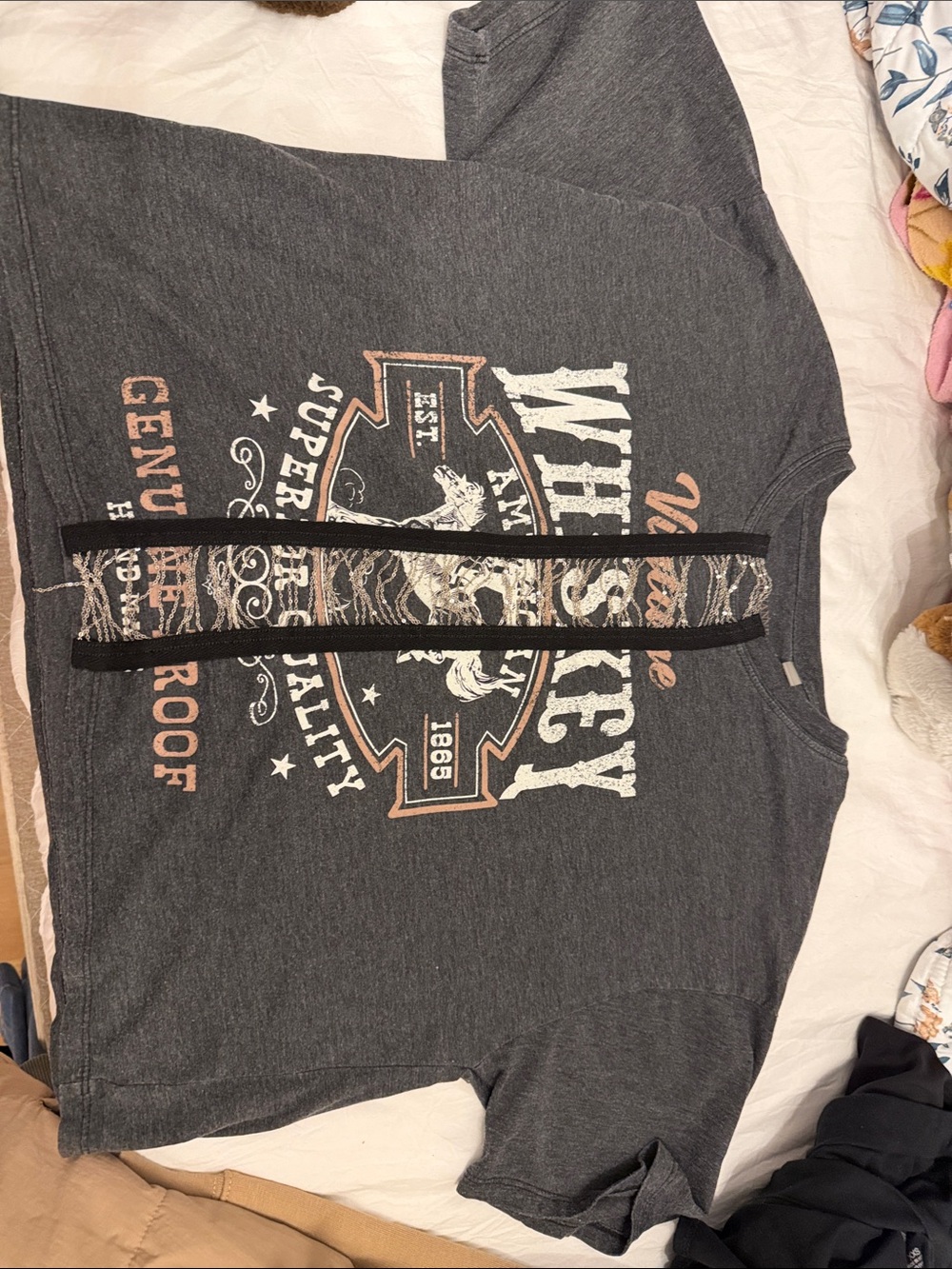 Shyanne Dark Gray Graphic Short-Sleeve Tee - Whiskey Print
